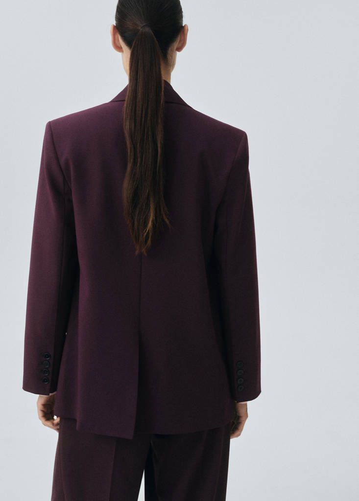 Wool-blend suit blazer — Maroon