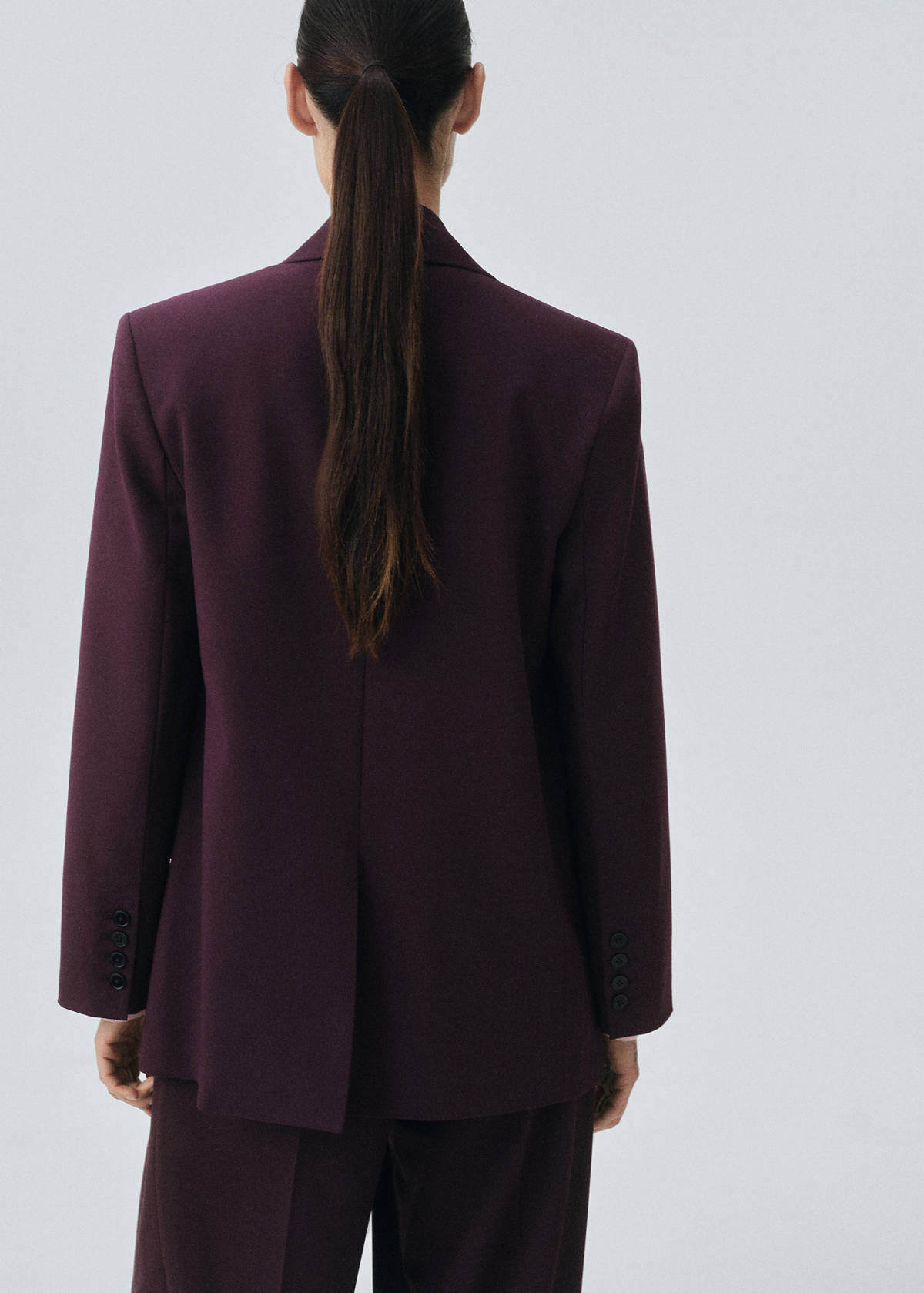 Wool-blend suit blazer — Maroon