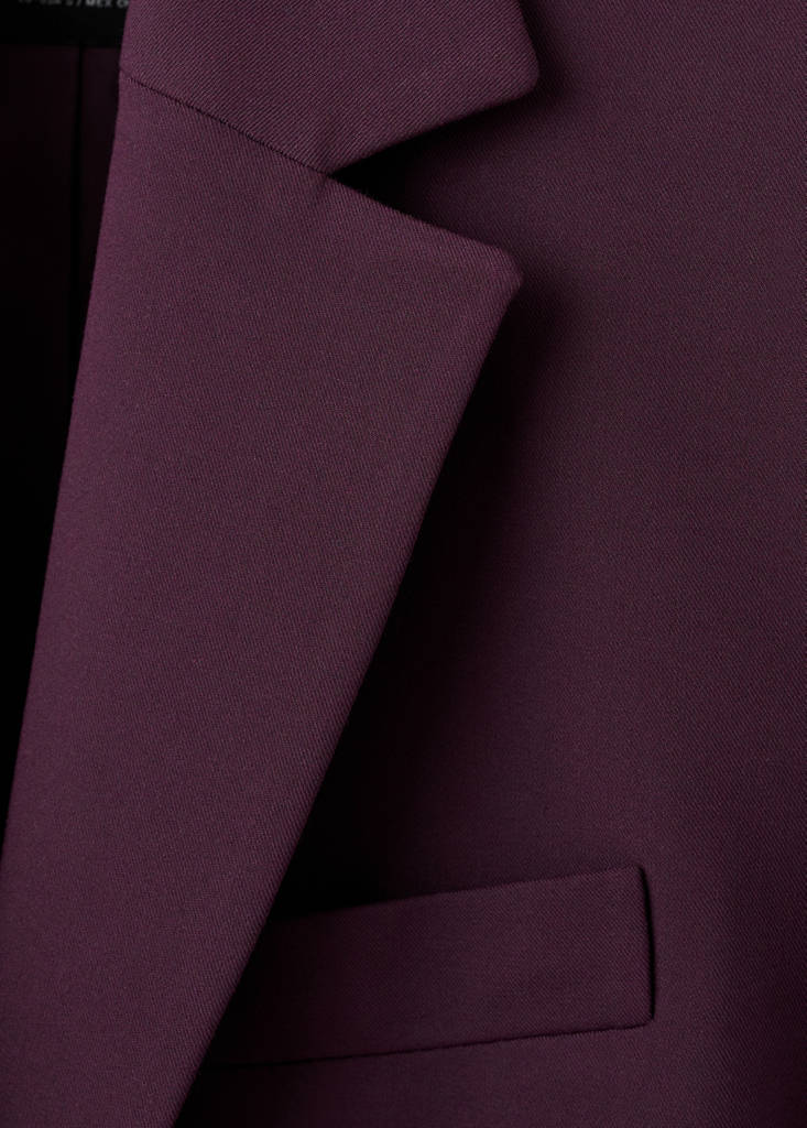 Wool-blend suit blazer — Maroon