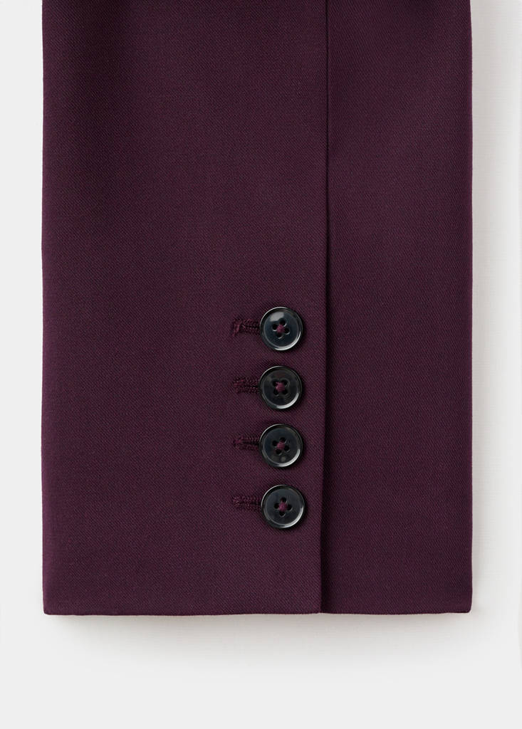 Wool-blend suit blazer — Maroon