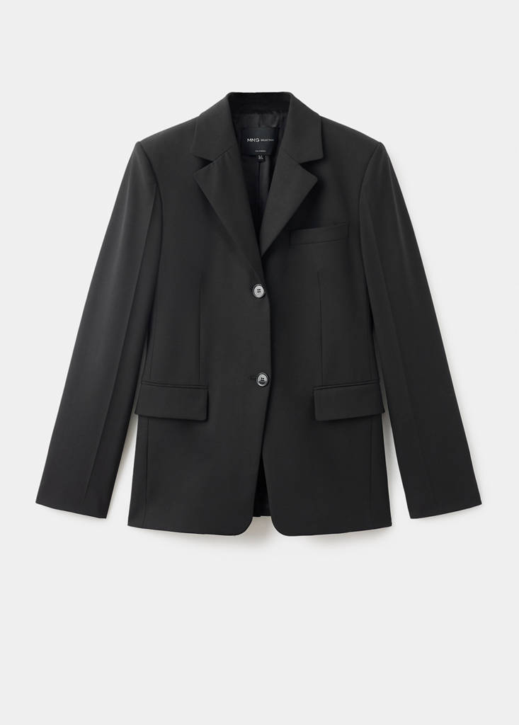 Wool-blend suit blazer — Maroon