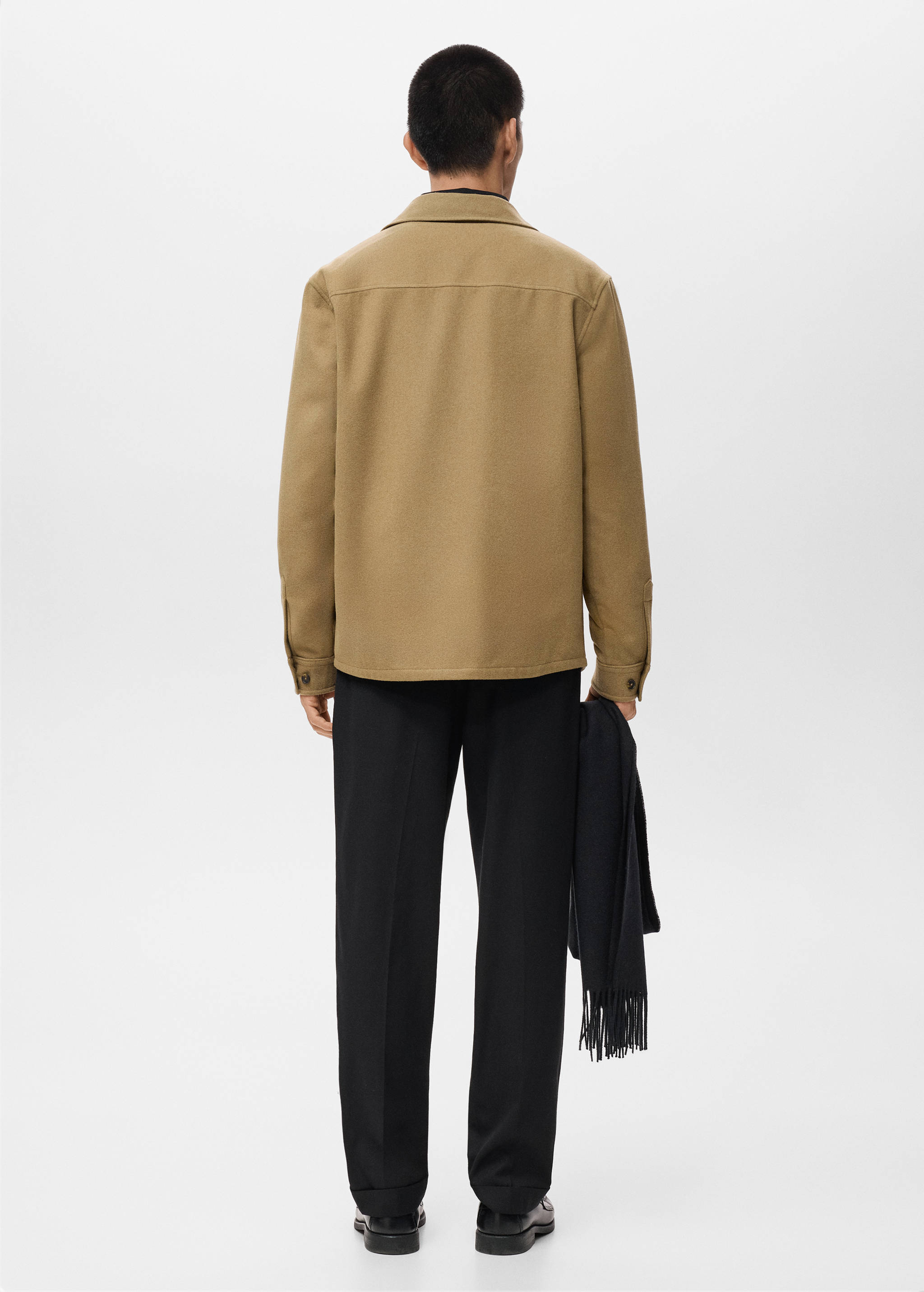 Wool overshirt with pockets - Reverse of the article