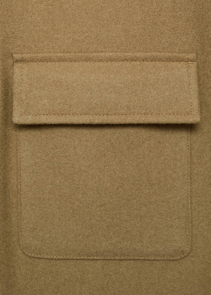 Wool overshirt with pockets — Medium Brown
