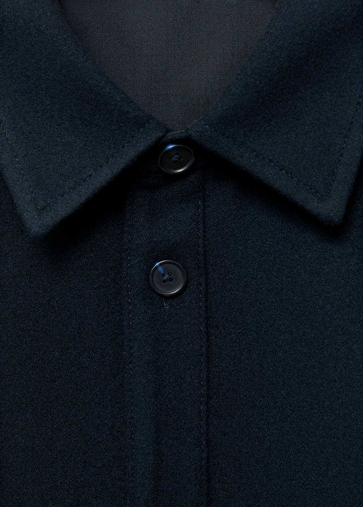 Wool overshirt with pockets — Dark Navy
