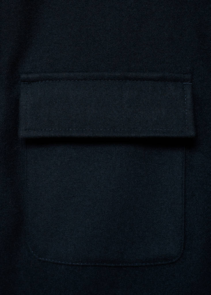 Wool overshirt with pockets — Dark Navy