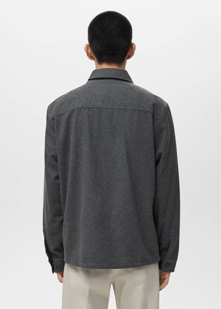 Wool overshirt with pockets — Grey