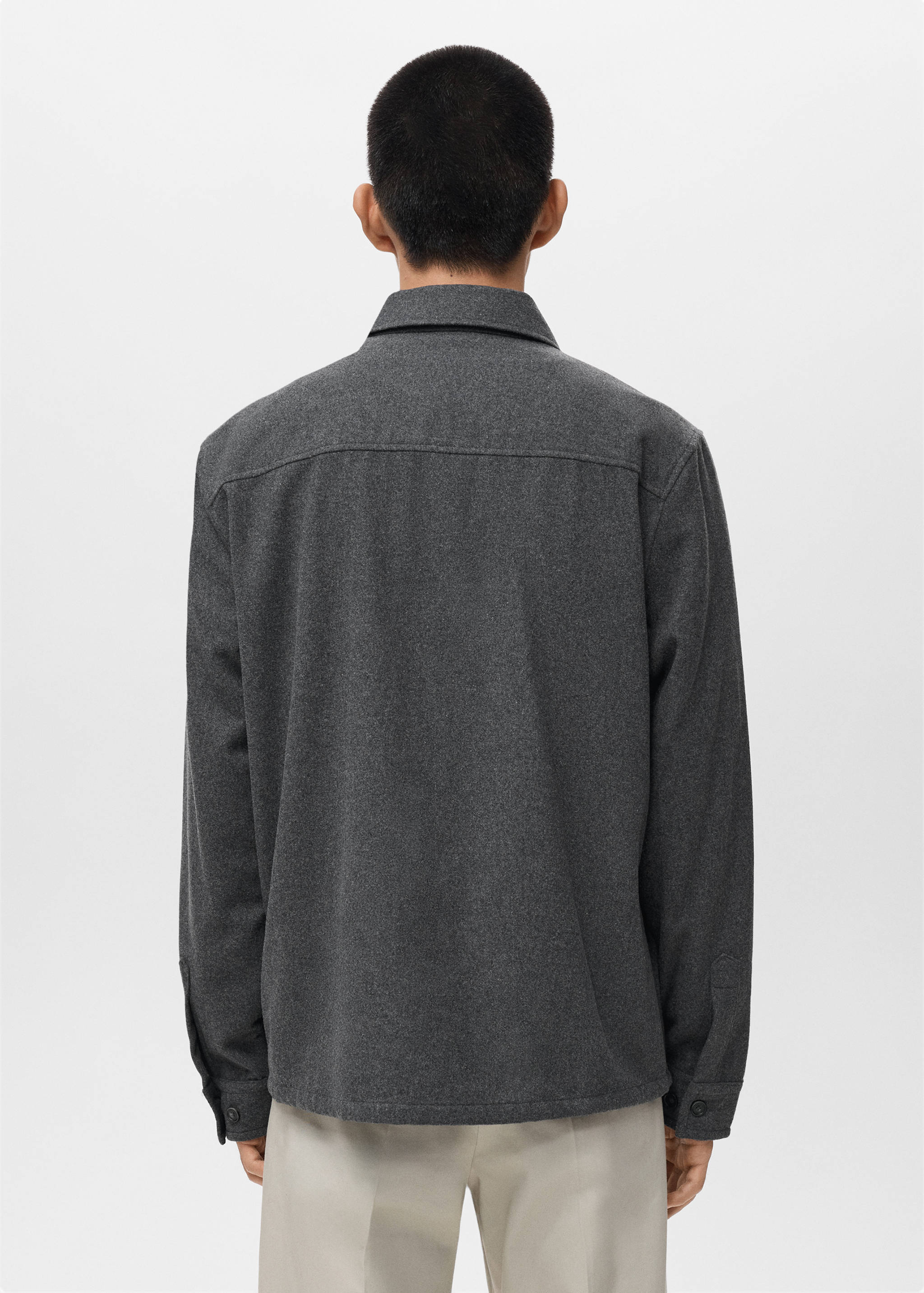 Wool overshirt with pockets - Reverse of the article