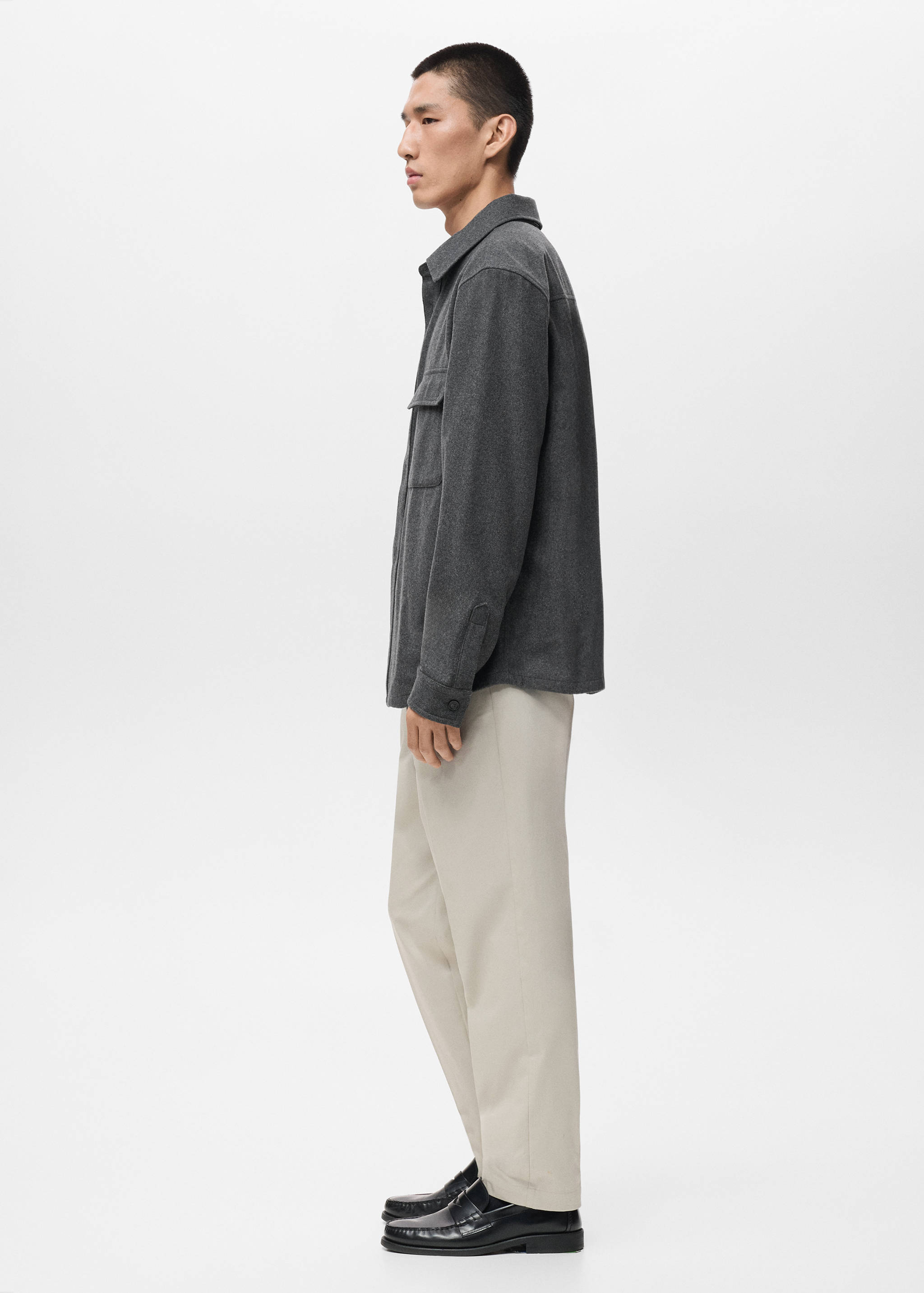 Wool overshirt with pockets - Details of the article 2