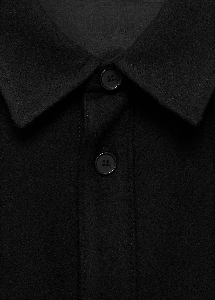 Wool overshirt with pockets — Black