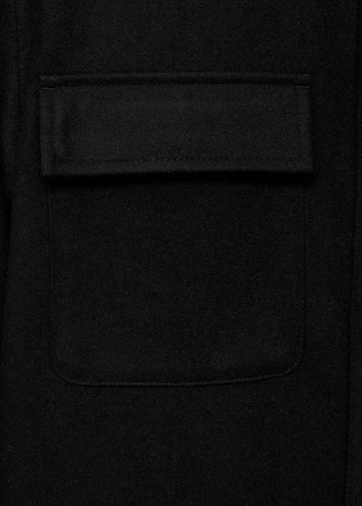 Wool overshirt with pockets — Black