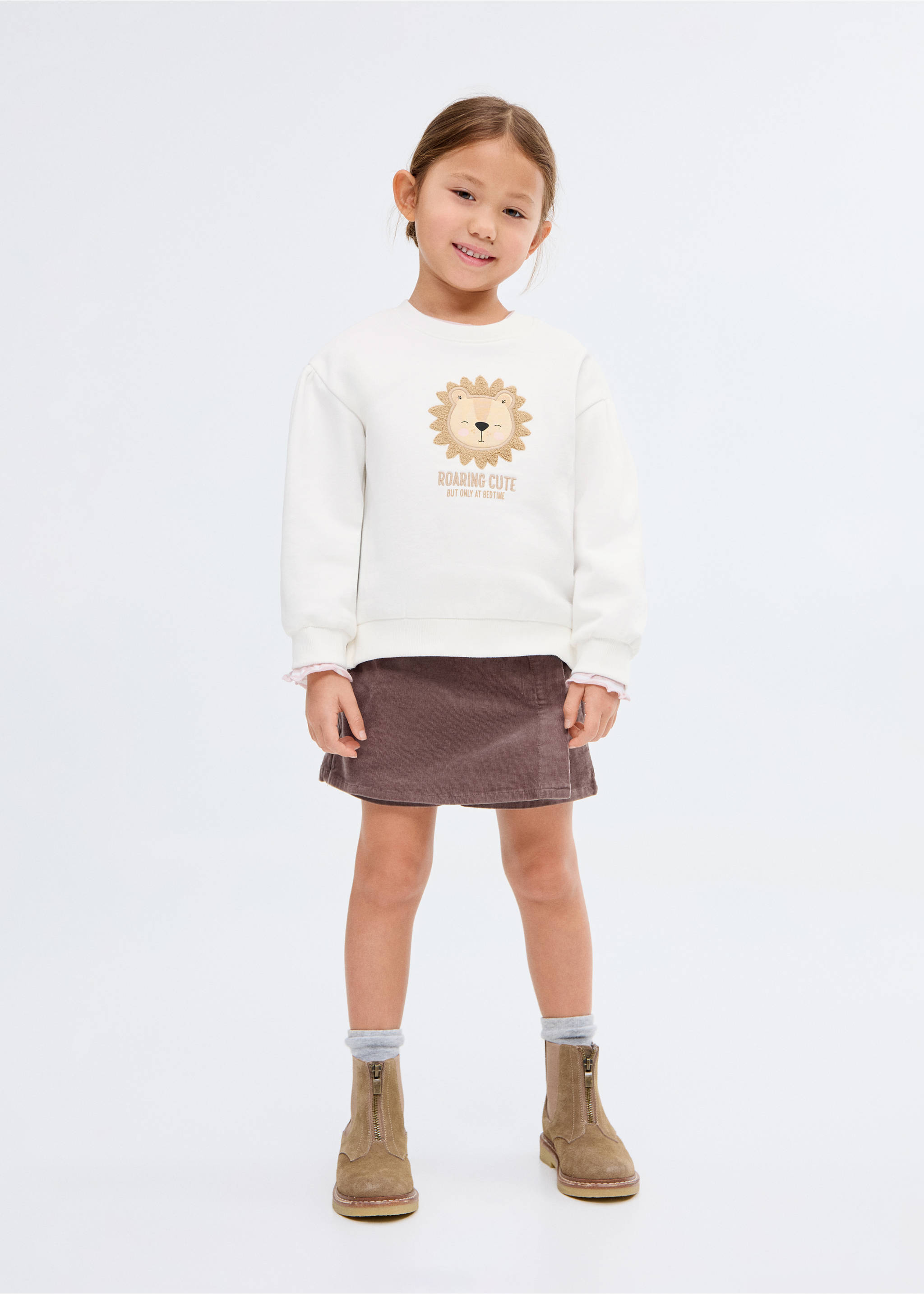 Embroidered lion sweatshirt - General plane, Off White. Ref: 17026729-00.