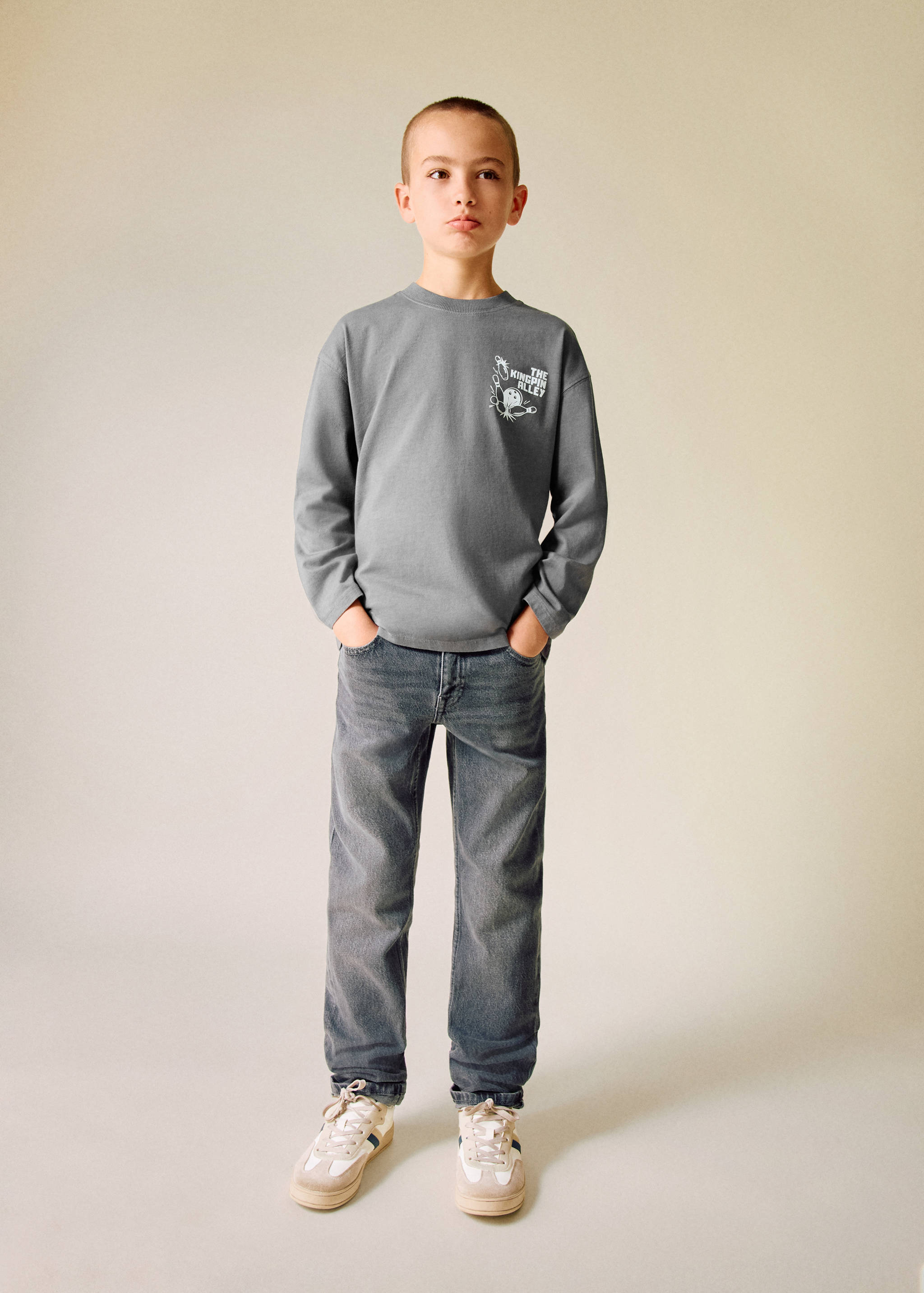 T-shirt algodão estampada - Plano geral