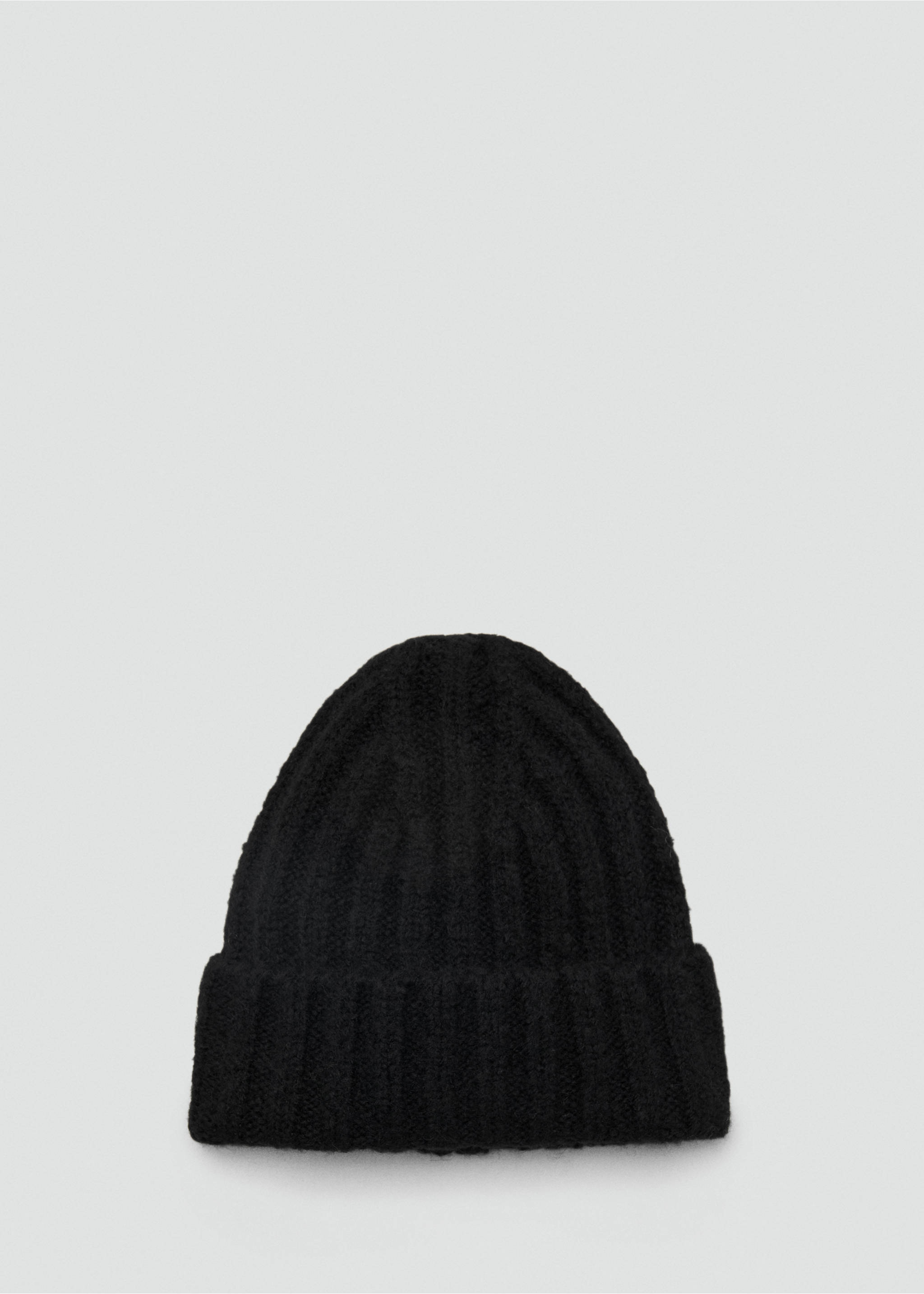 Bonnet maille côtelée - Article sans modèle, Noir. Ref: 17026731-00.