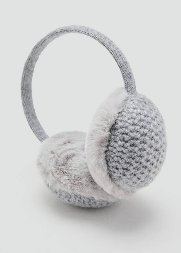 Fur-effect earmuffs — Grey