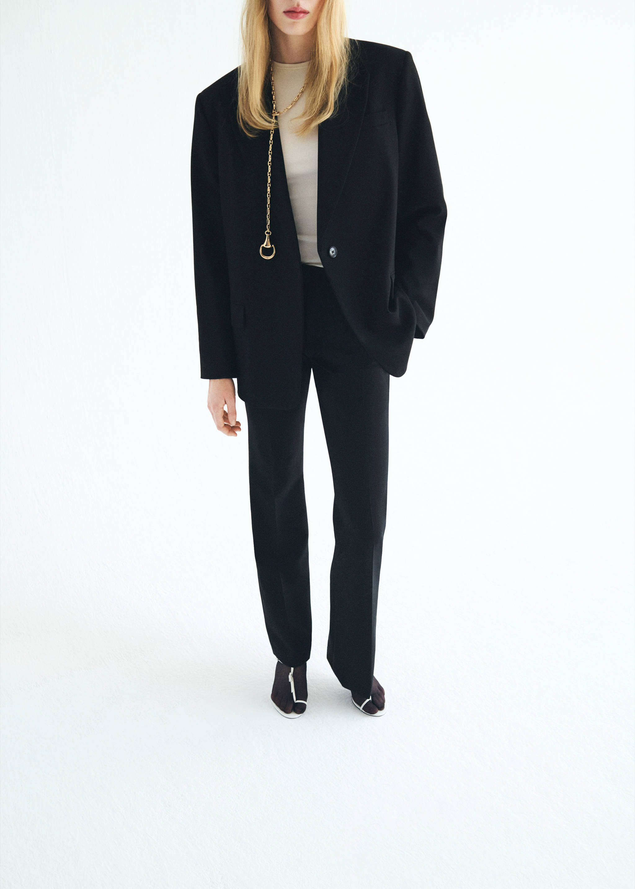 Mid-rise flare pants - Medium plane