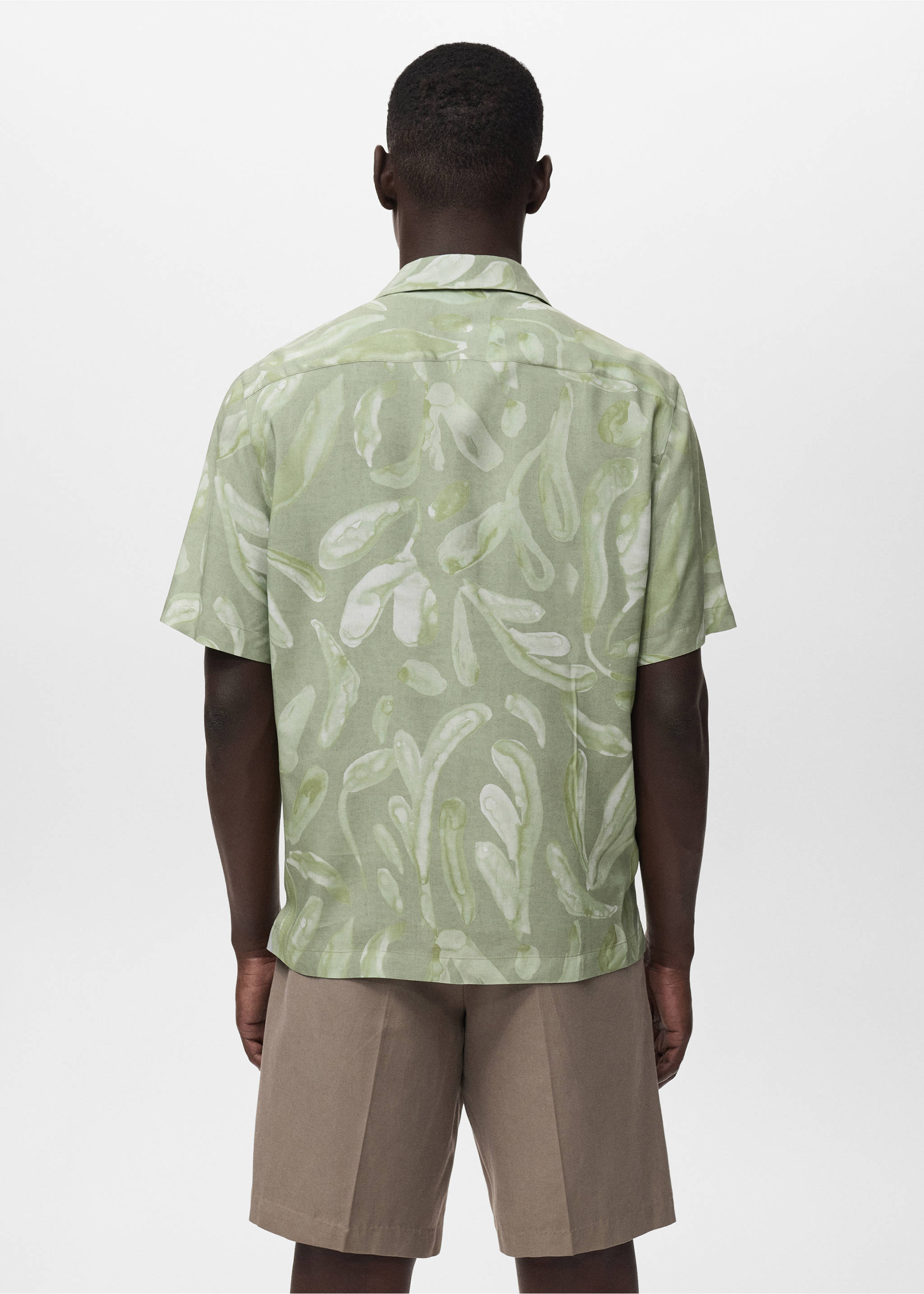 Chemise relaxed-fit fluide imprimée - Verso de l’article, Vert d´eau. Ref: 17026740-00.