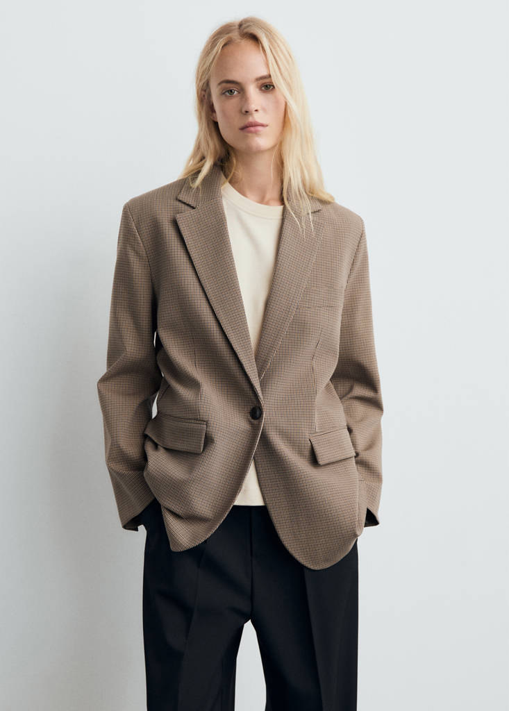 Straight jacket with flap pockets — Medium Brown