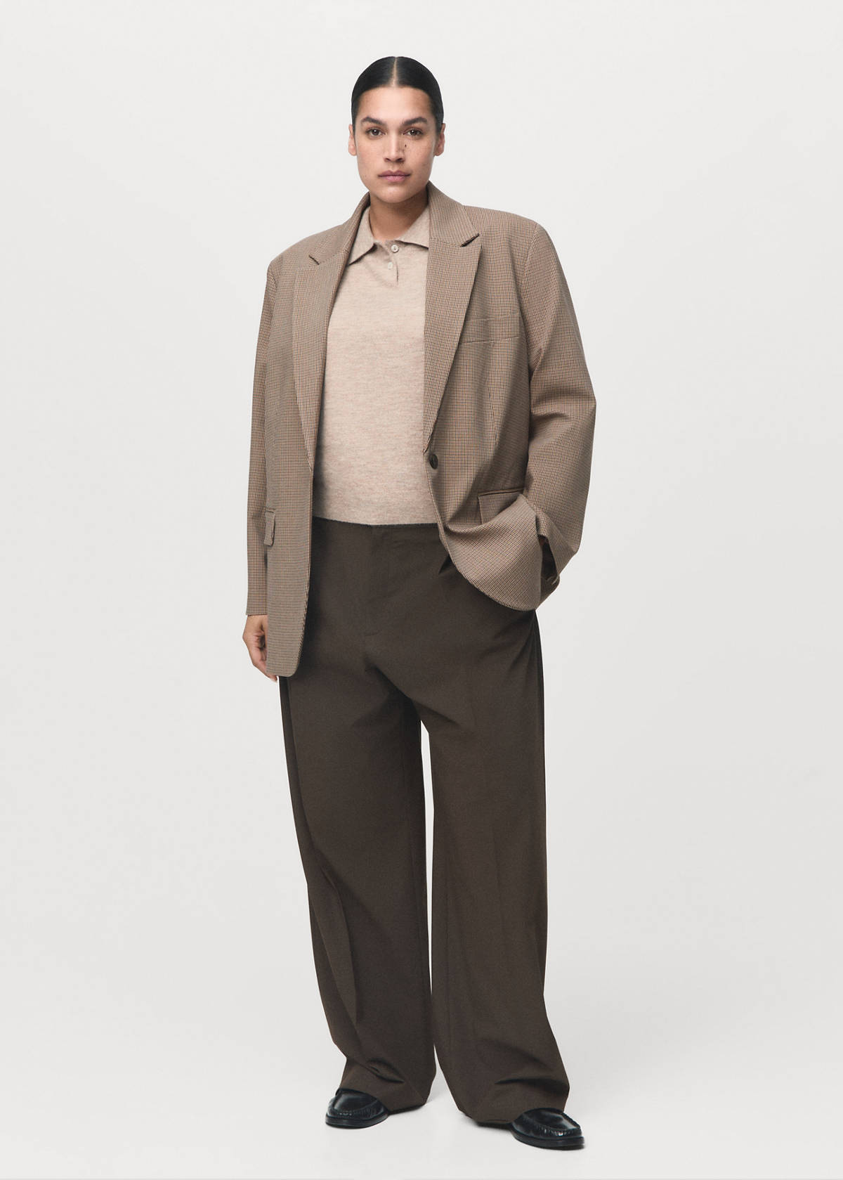 Straight jacket with flap pockets — Medium Brown