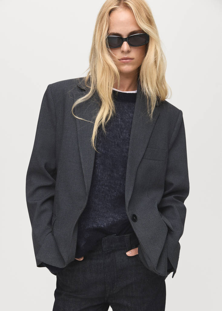 Straight jacket with flap pockets — Grey
