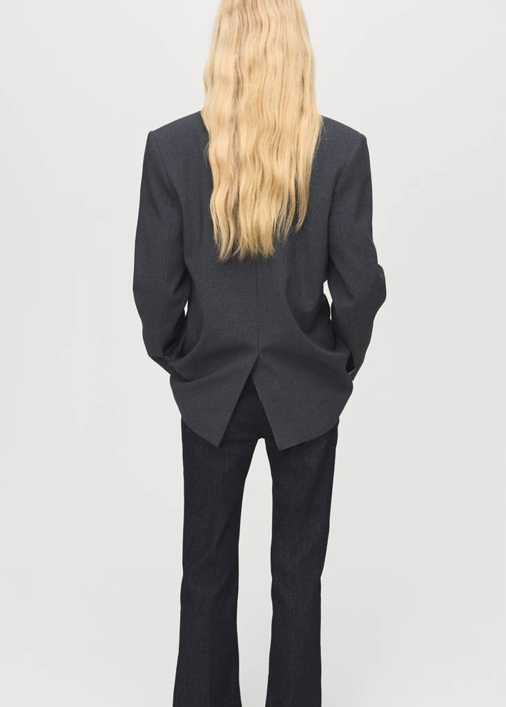 Straight jacket with flap pockets — Grey