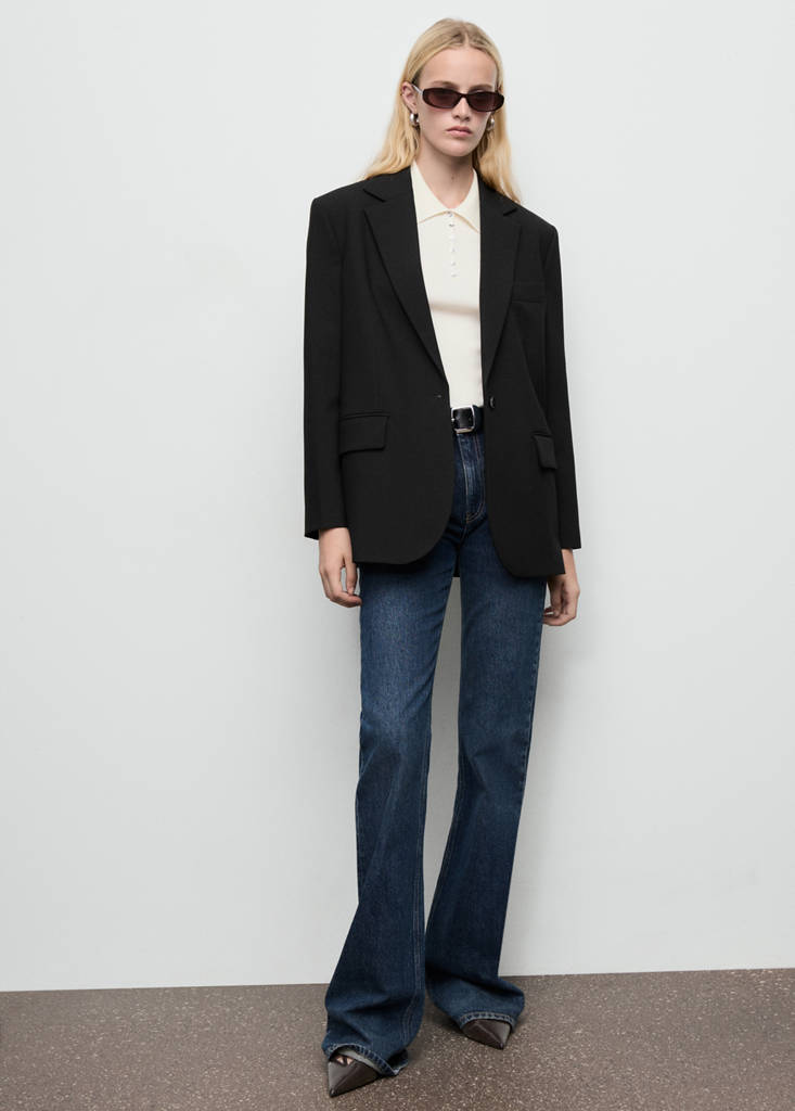 Straight jacket with flap pockets — Black