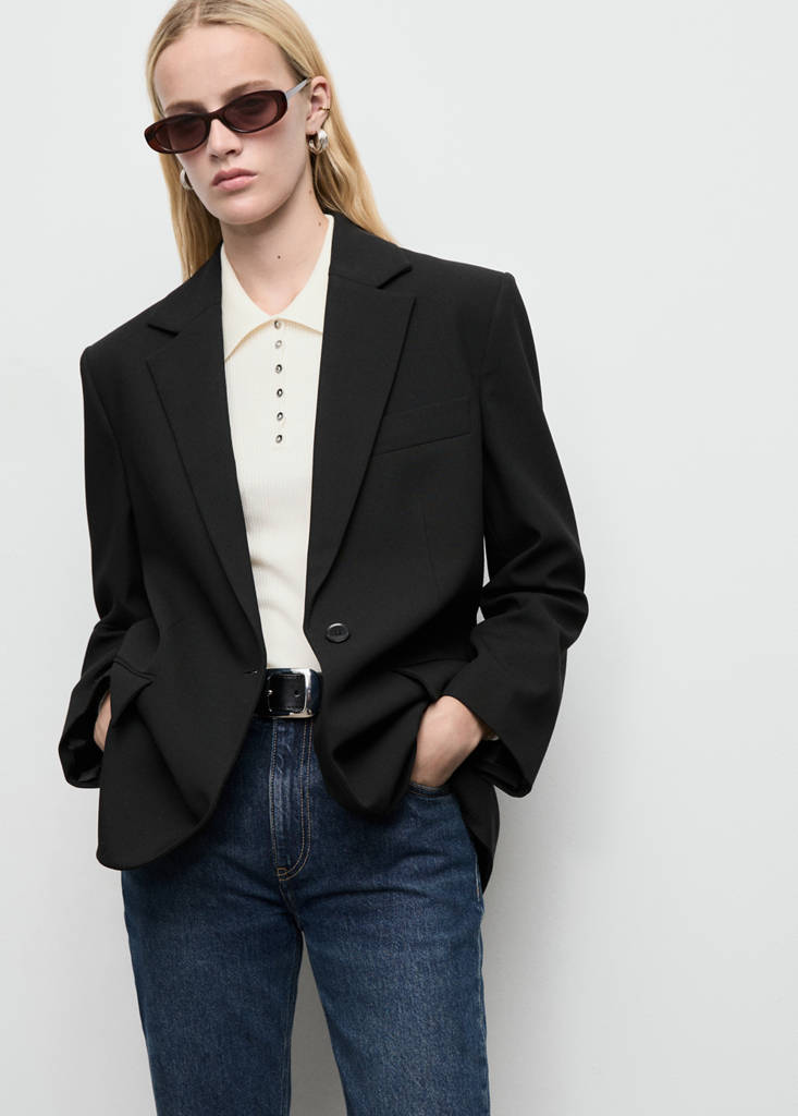 Straight jacket with flap pockets — Black