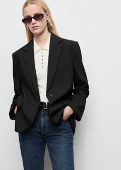 Straight jacket with flap pockets — Black 1