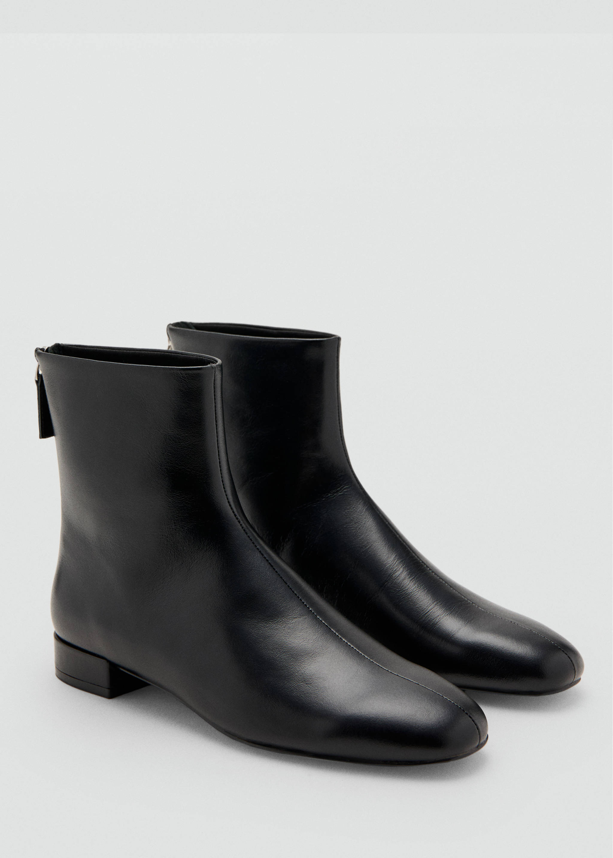 Bottines cuir zip - Plan moyen