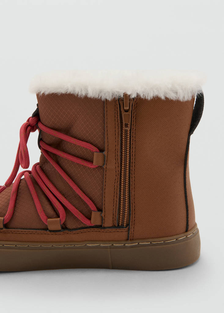 Hair lace ankle boots — Medium Brown