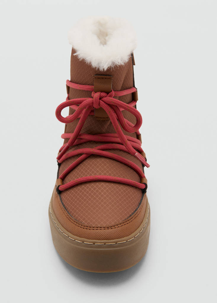 Hair lace ankle boots — Medium Brown