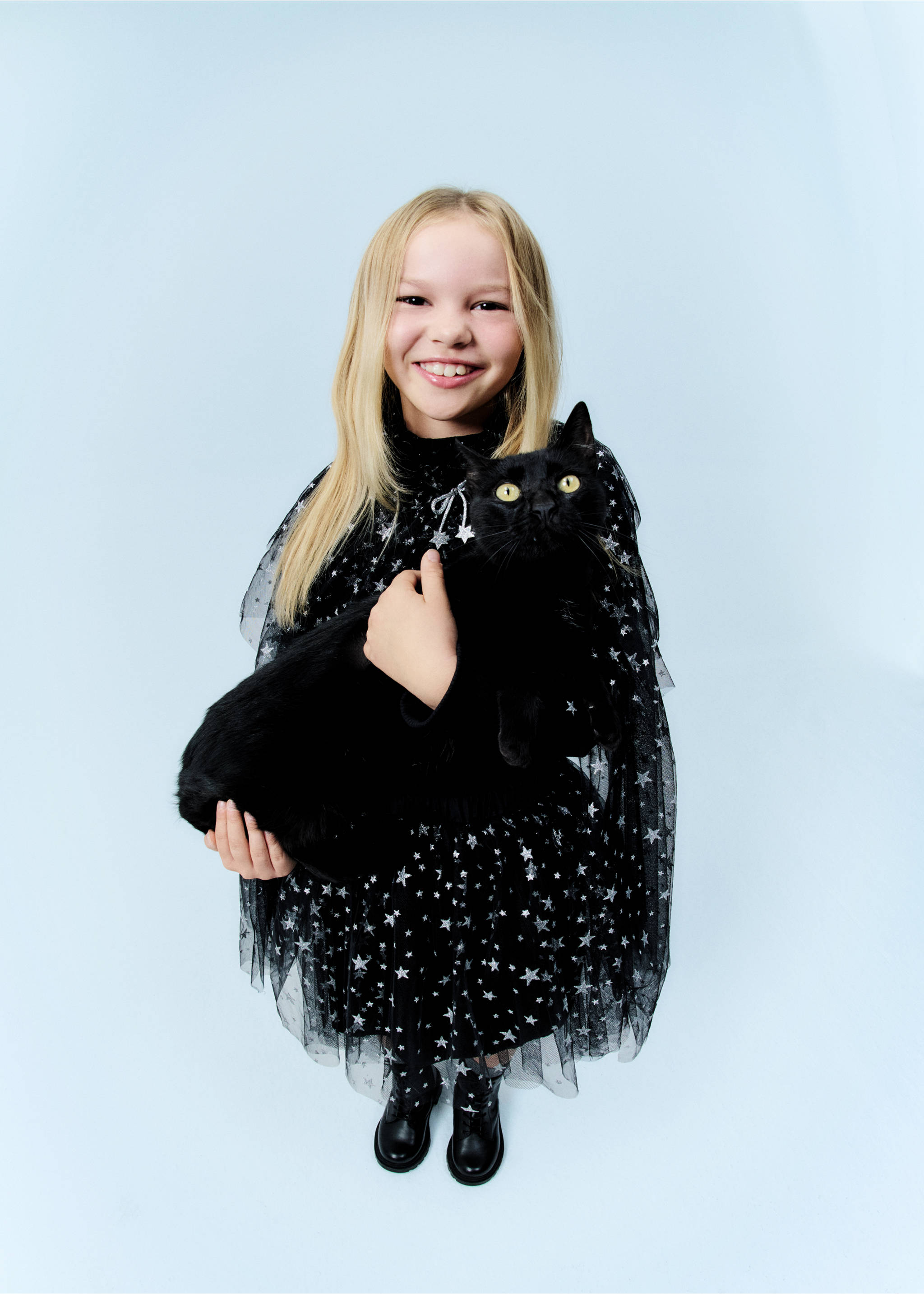 Star tulle skirt - Details of the article 3, Black. Ref: 17027135-00.