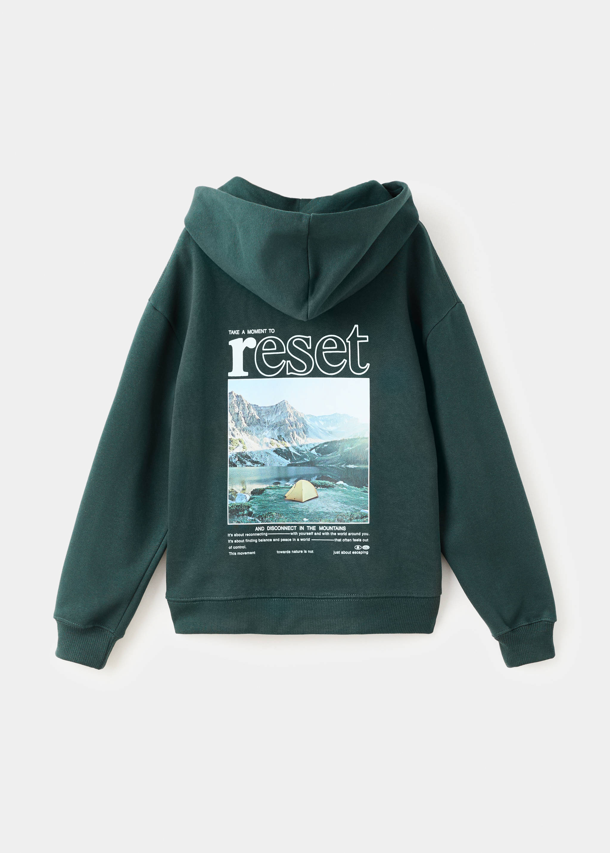 Sudadera estampada capucha - Reverso del artículo