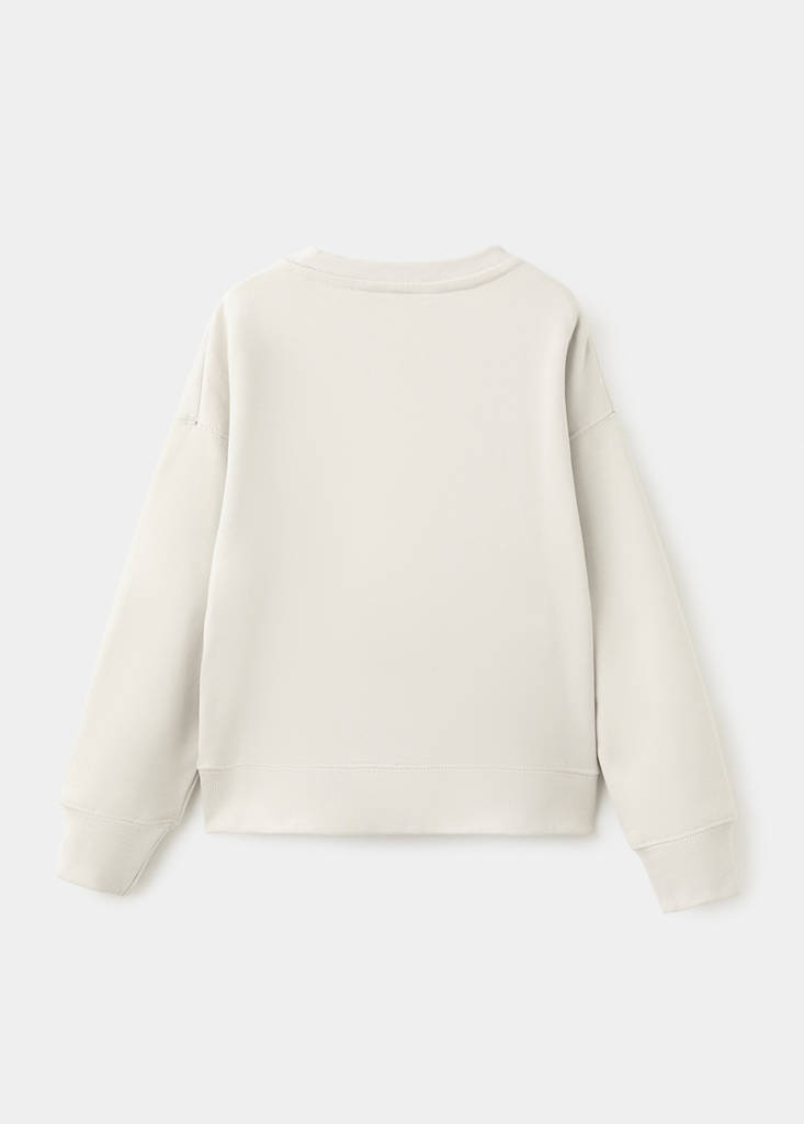 Printed cotton sweatshirt — Ice Grey