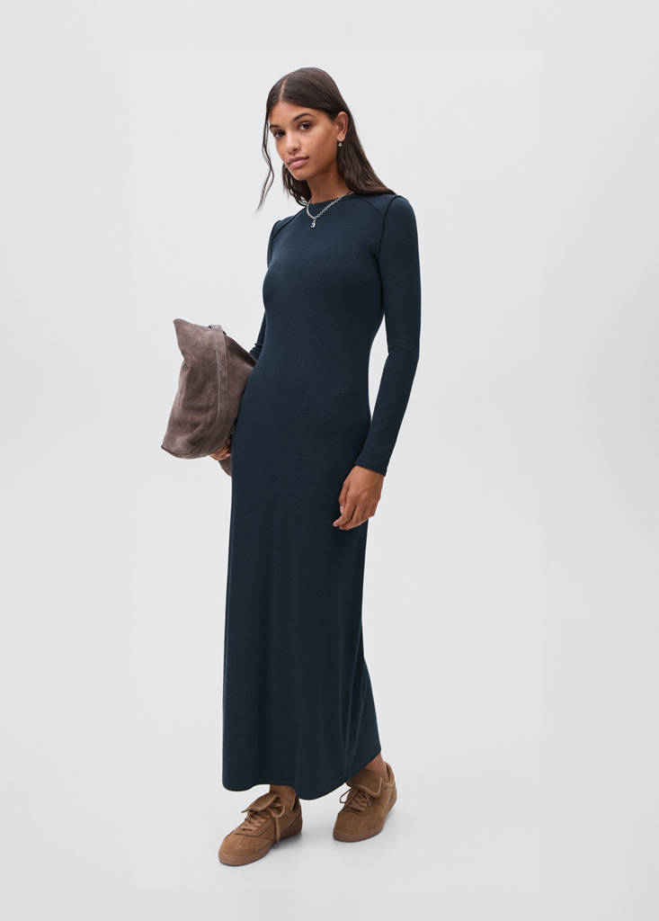 MANGO TEEN - Robe longue uni bleu marine - XXS - Fille Teen