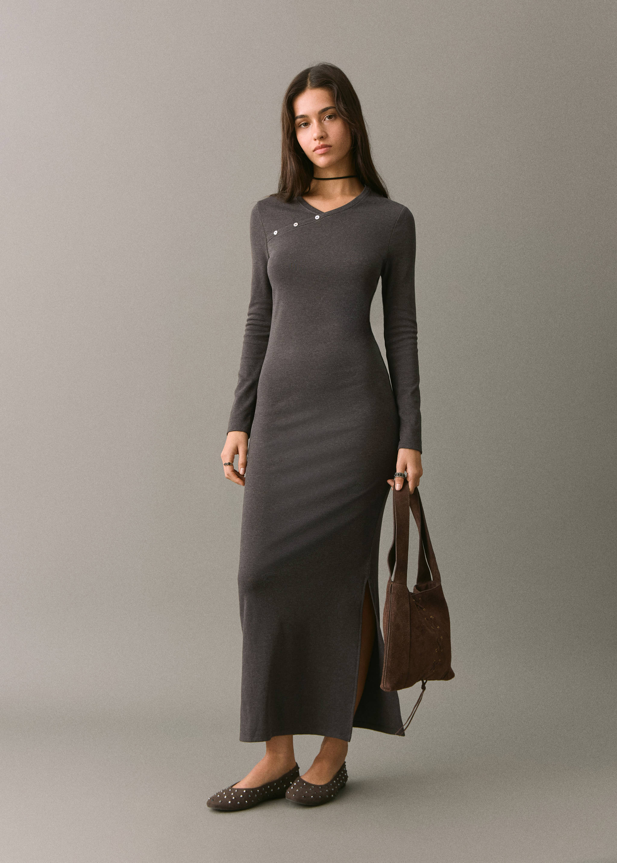 Long wrap dress - General plane