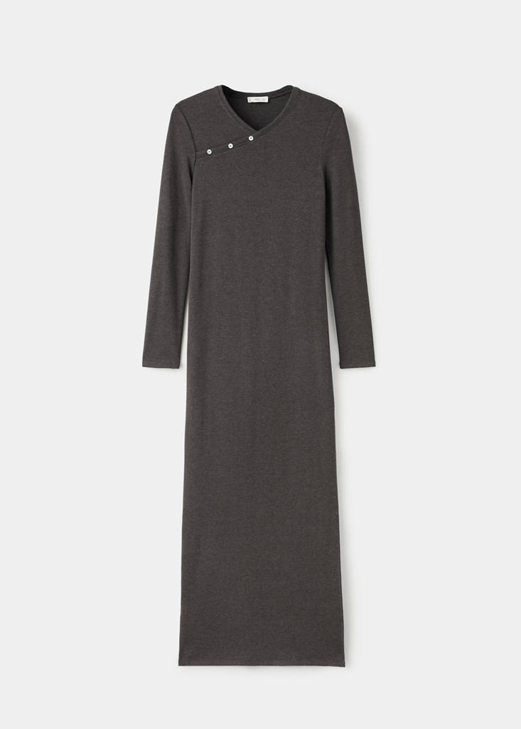 Long wrap dress — Dark Heather Grey