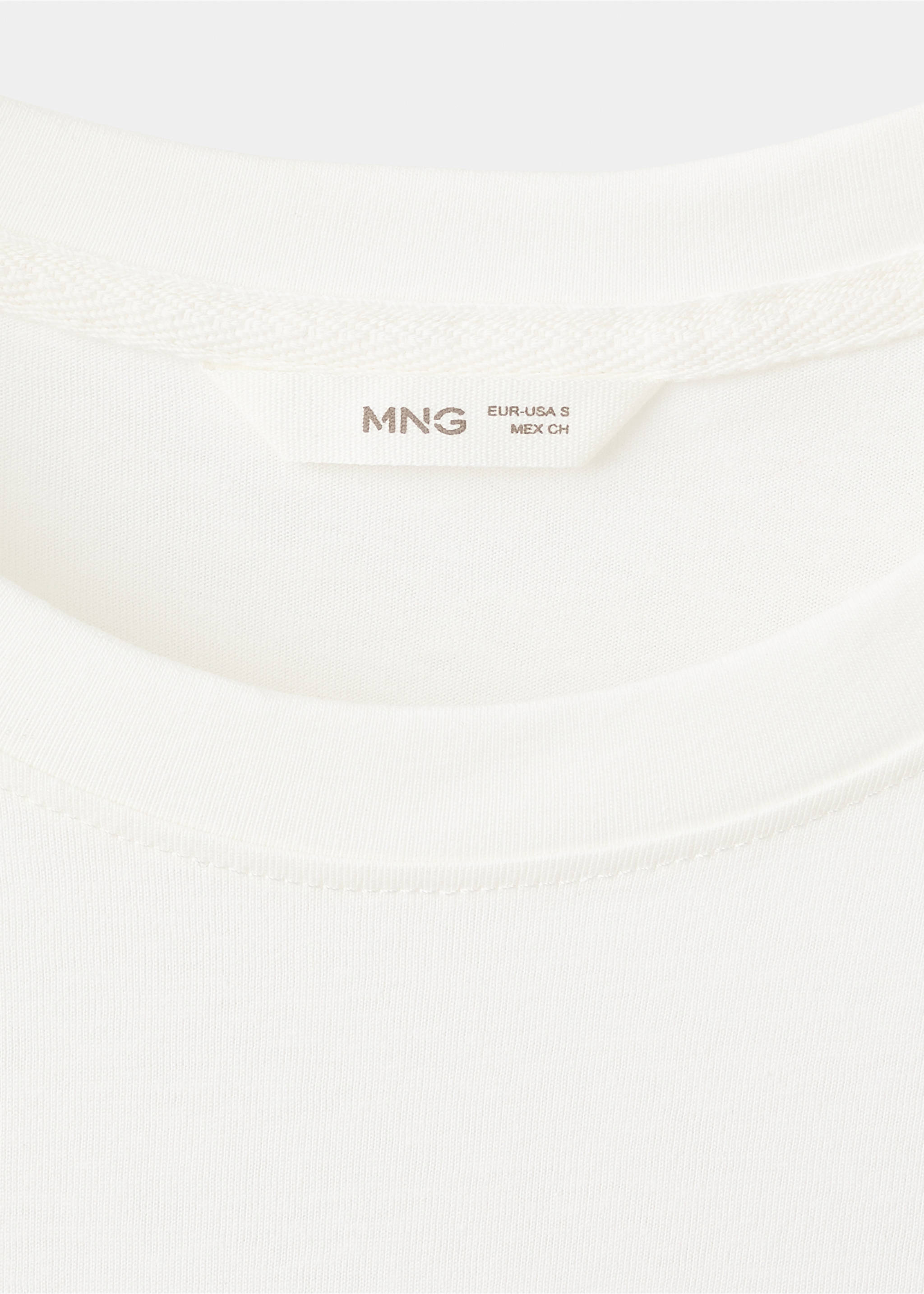 Camiseta algodón bordado - Detalle del artículo 8, Blanco roto. Ref: 17027769-00.