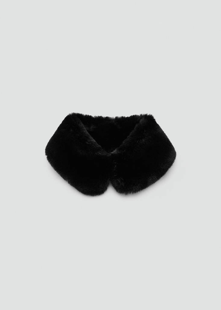 Faux-fur scarf — Black