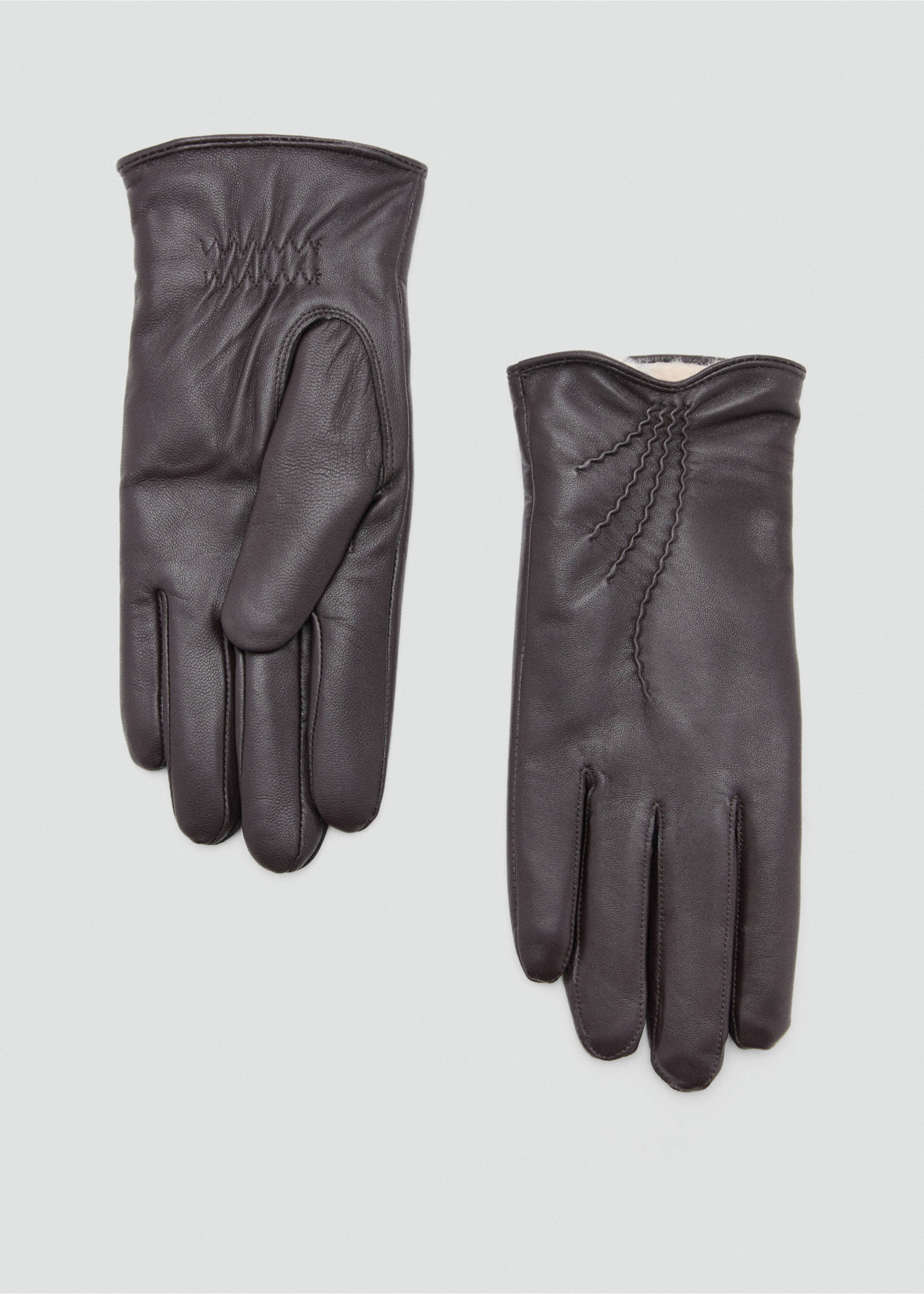 Gants en simili-cuir - Article sans modèle, Chocolat. Ref: 17027771-00.