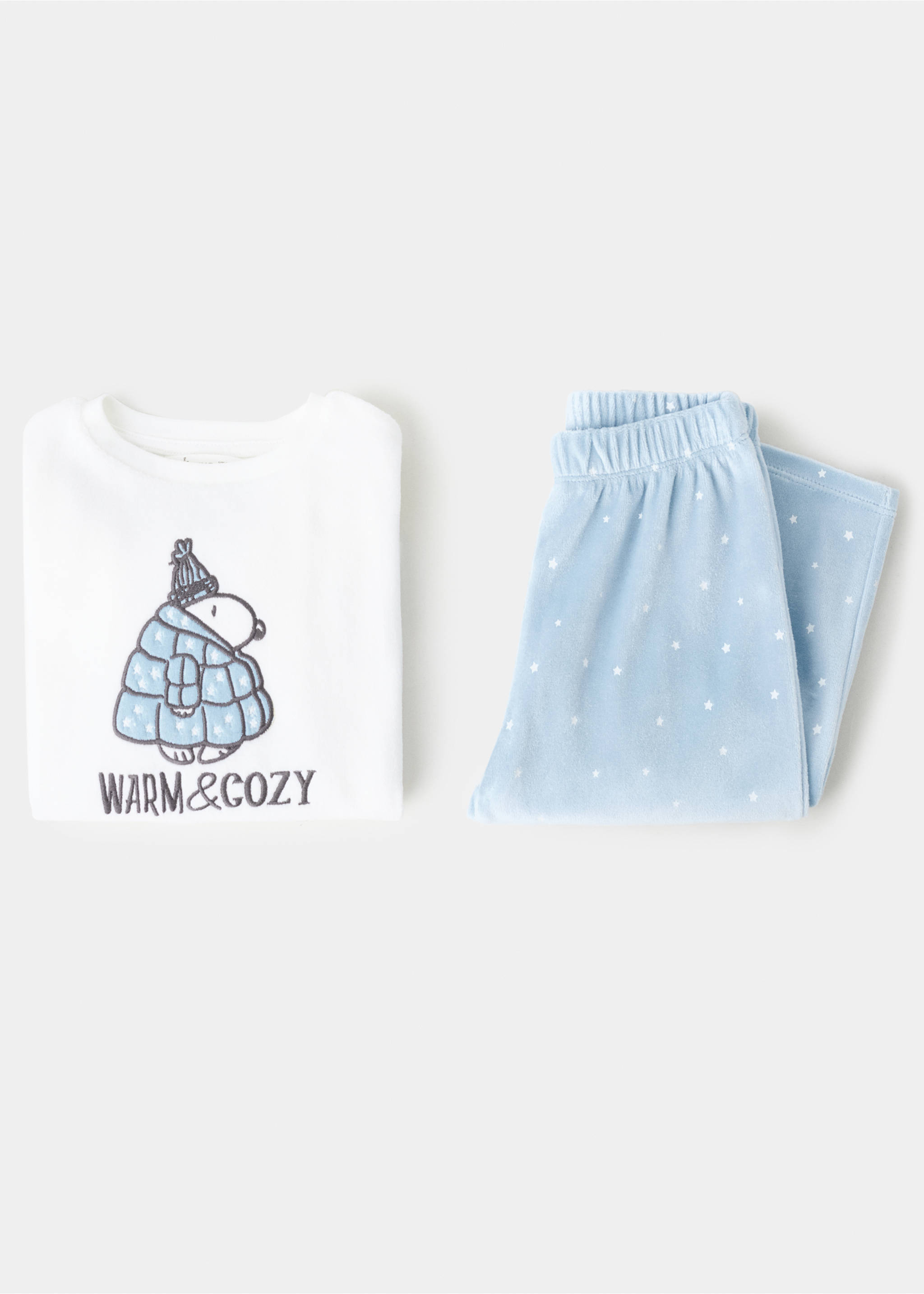 Pyjama long imprimé - Détail de l'article 0, Blanc cassé. Ref: 17027772-00.