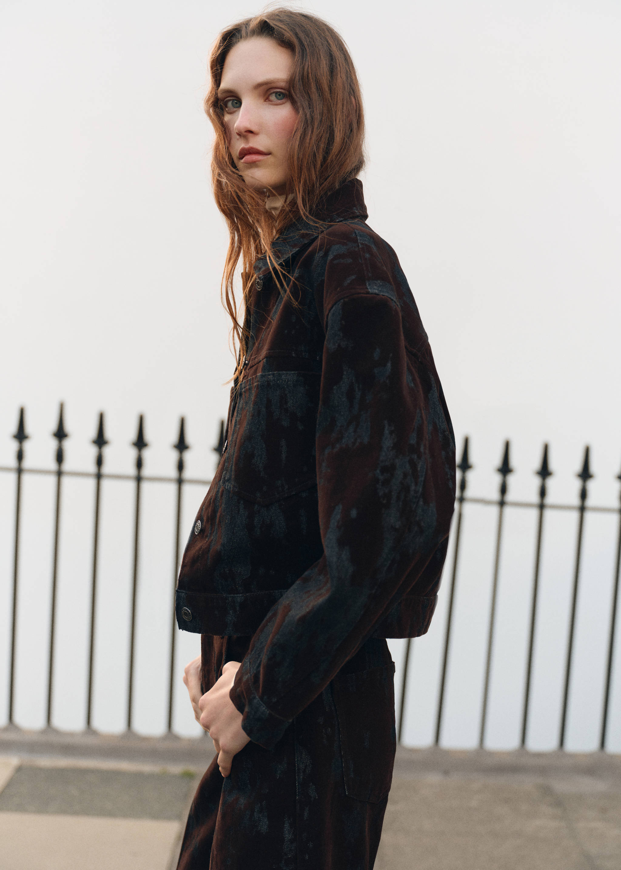 Wide leg devoré jeans - Medium plane