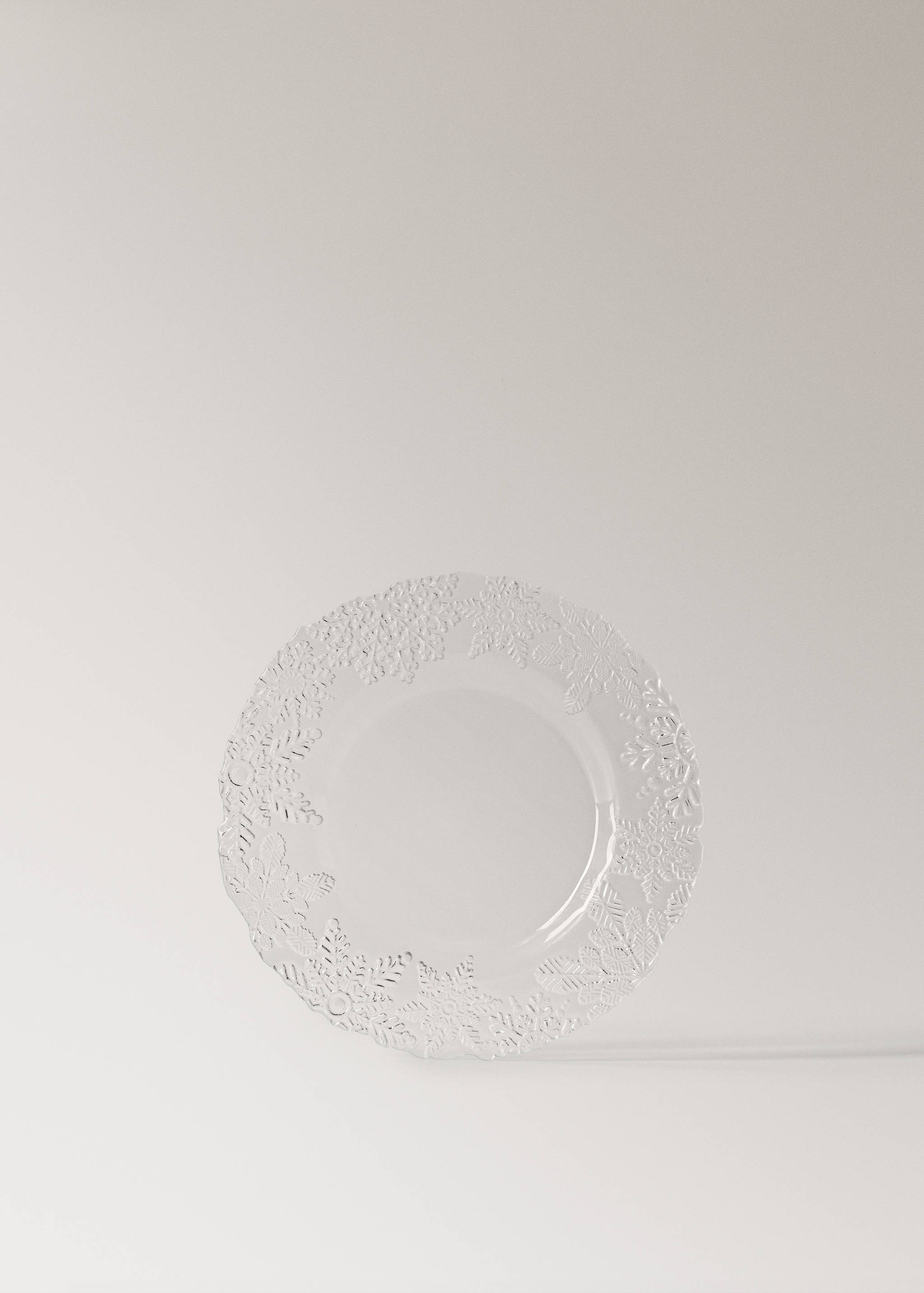 Glass dessert plate with rim detail - Article without model