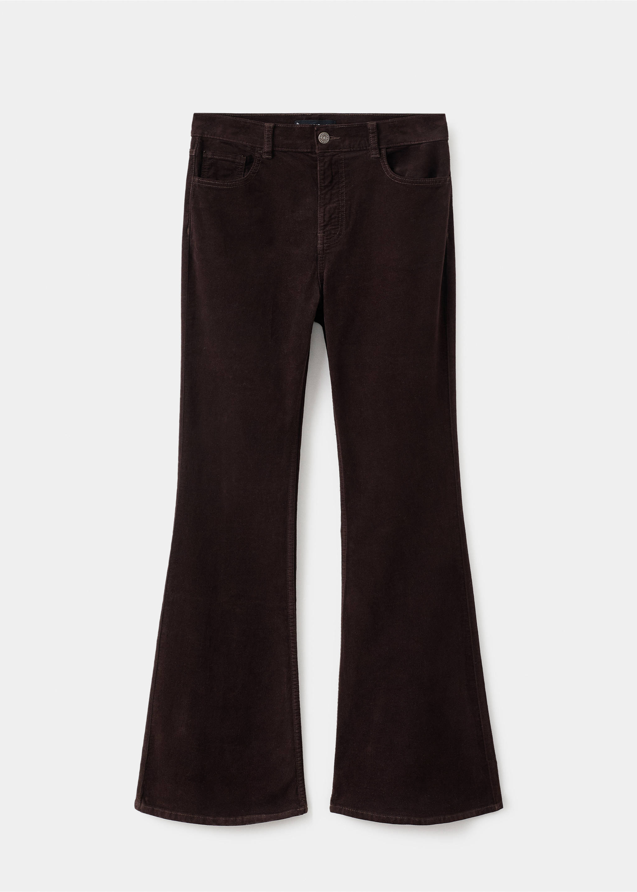 Velvet flared jeans - Article without model, Chocolate. Ref: 17027782-00.