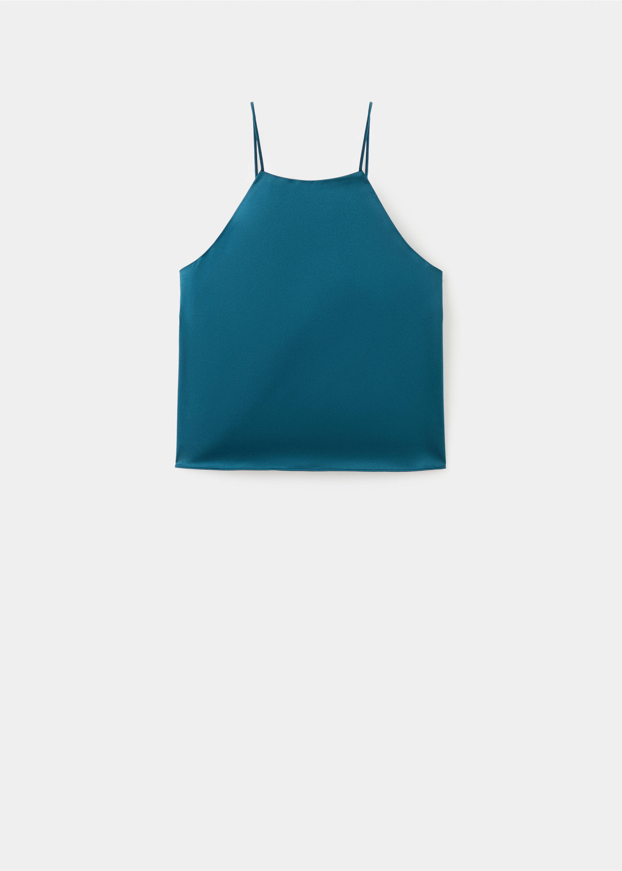 Top satinado cuello halter - Artículo sin modelo, Azul marino. Ref: 17027785-00.