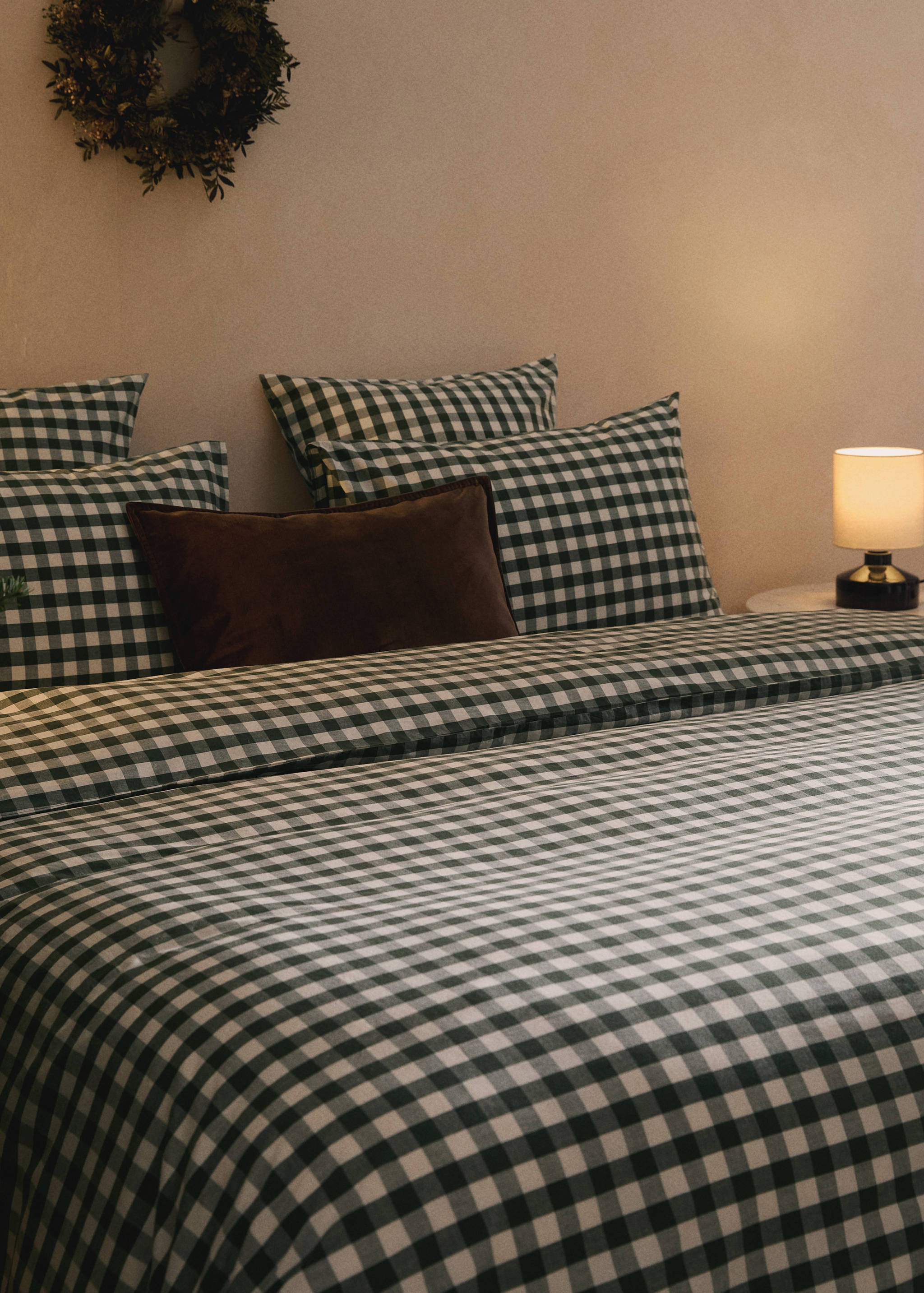 Yarn-dyed cotton gingham check duvet cover for 135/140 bed - Details of the article 7