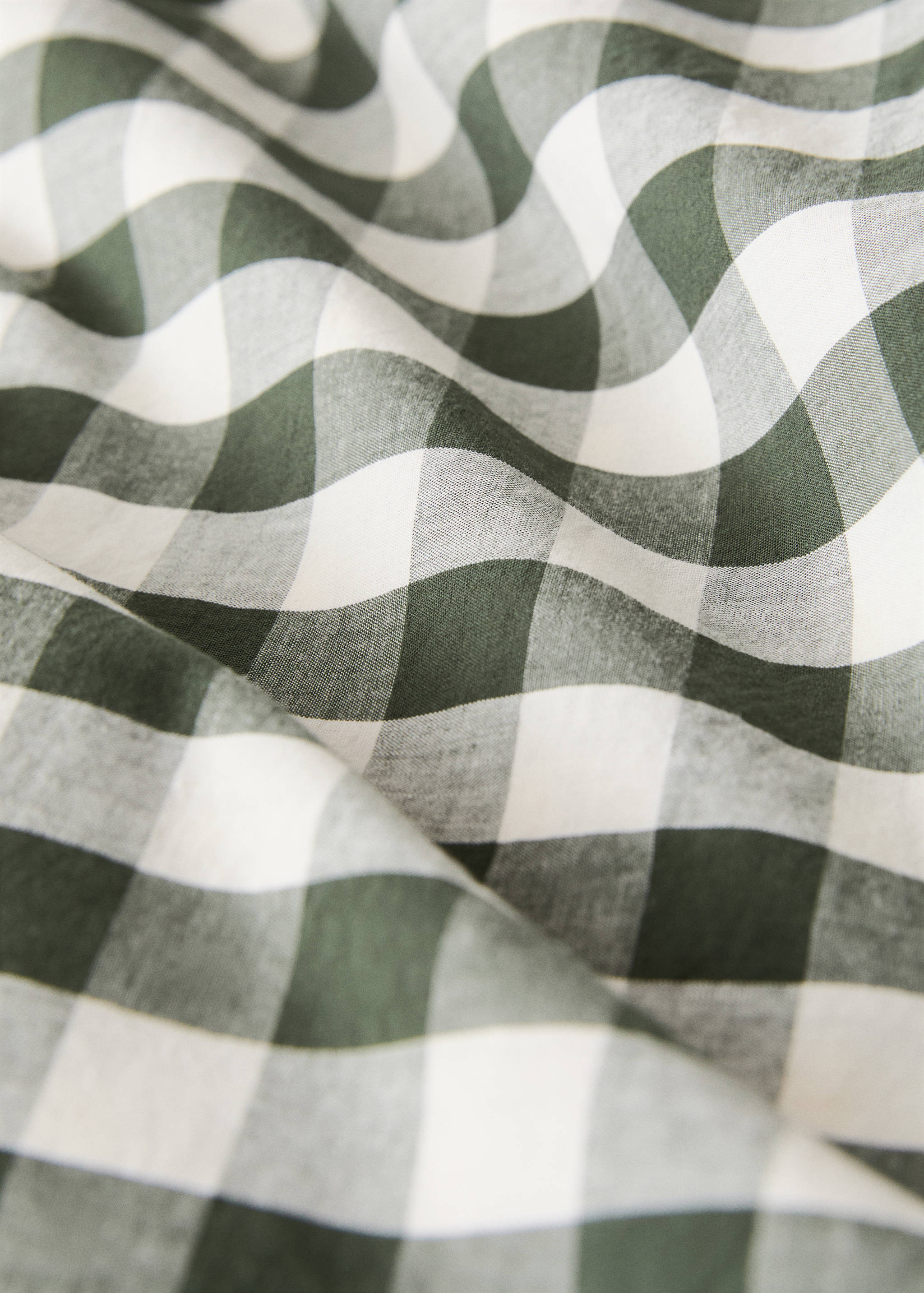 Yarn-dyed cotton gingham check duvet cover for 135/140 bed - Details of the article 2