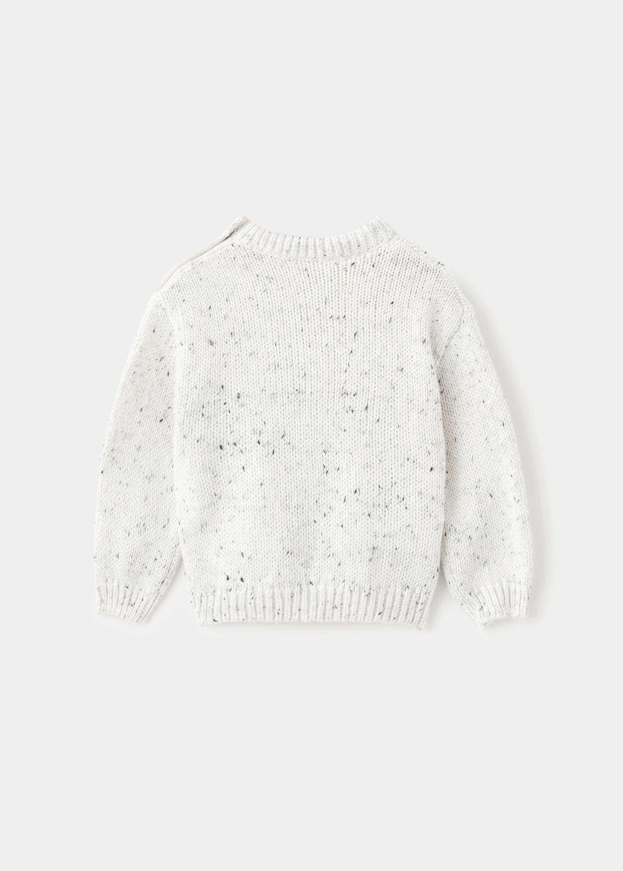 Buttoned flecked sweater - Reverse of the article