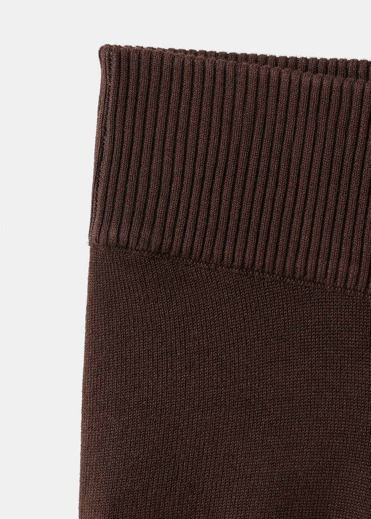 Knitted trousers with stitching detail — Chocolate