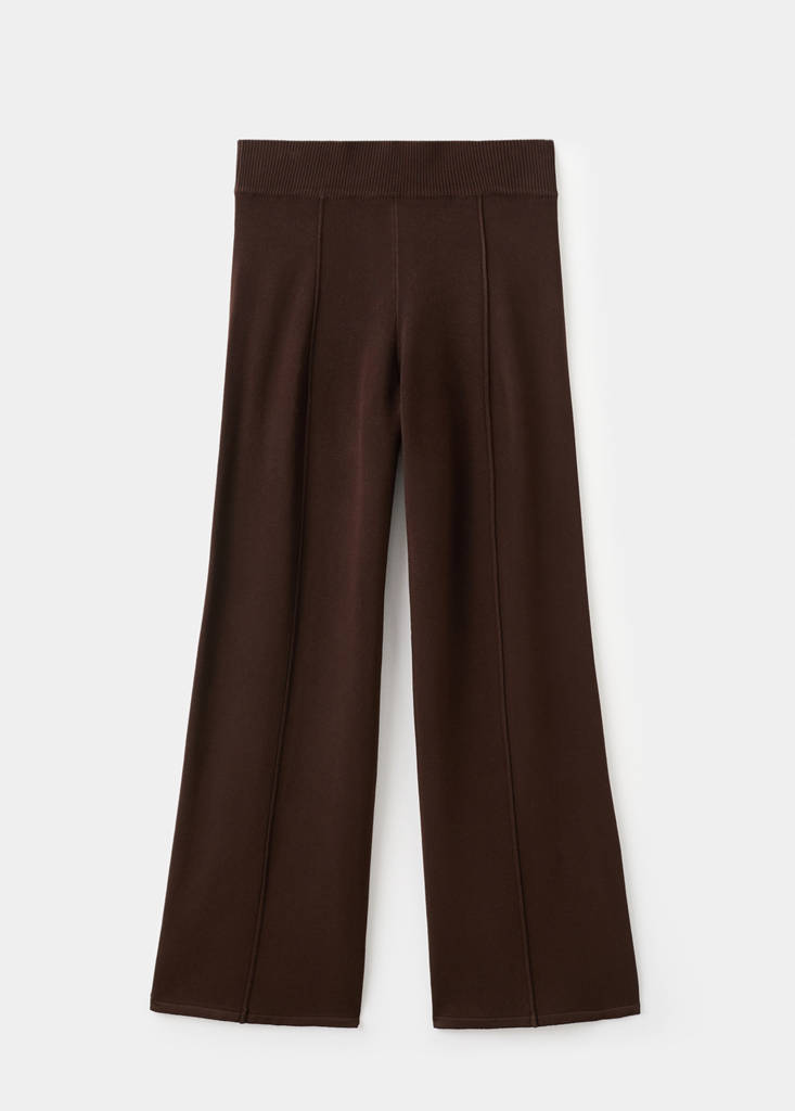 Knitted trousers with stitching detail — Chocolate