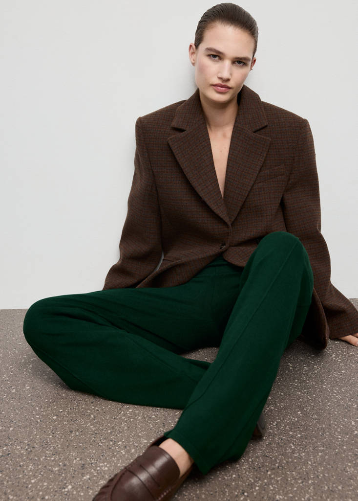 Knitted trousers with stitching detail — Dark Green